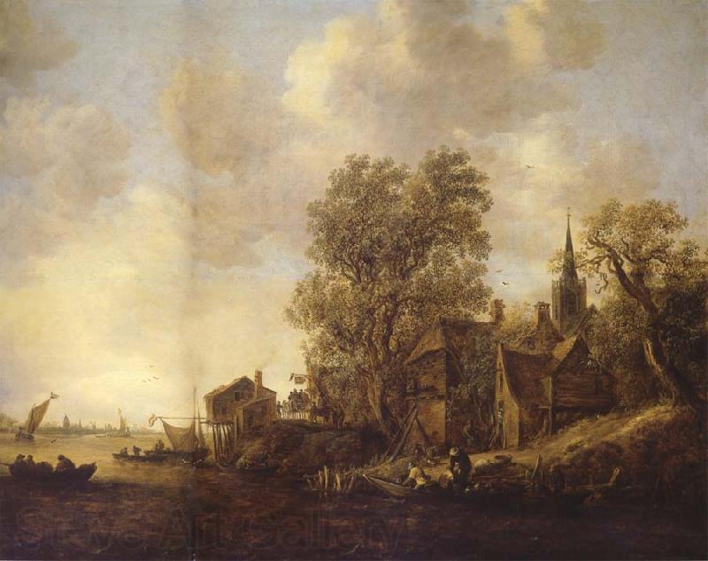REMBRANDT Harmenszoon van Rijn View of a Town on a River